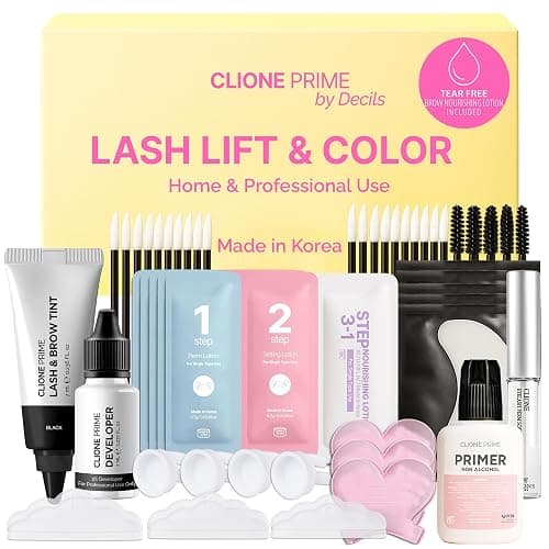 Korean At Home Lash Lift and Color Kit – Temporary Eyelash & Eyebrow Color, Black, Naturally Fades Within 1-2 Weeks, Gentle Vitamin C Formula - Image 1