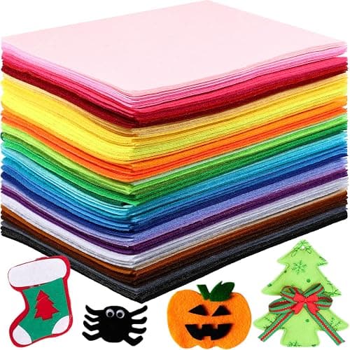 Reginary 120 Pcs 12 x 8 Inch Felt Sheets for Craft 40 Assorted Color Felt Squares Stiff Paper for Back to School Fall Thanksgiving Halloween Xmas DIY Craft Sewing Patchwork (Classic) - Image 1