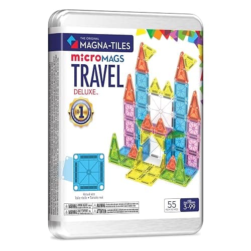 MAGNA-TILES microMAGS Travel Set Deluxe 55-Piece Magnetic Construction Set, The Original Magnetic Building Brand - Image 1