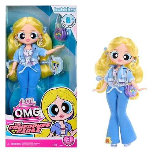 L.O.L. Surprise! OMG The Powerpuff Girls Doll - Bubbles - Includes 1 Fashion Doll, Comes with Outfit & Accessories, Collect All 3 - Image 1