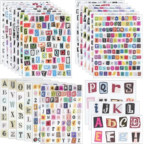 1466Pcs Magazine Letter Stickers, Waterproof Alphabet Number Stickers for Scrapbook, Notebook, Classroom Decor, Door, Mailbox, Water Bottle, Laptop - A-Z, Numbers 0-9, and Symbols - Image 1