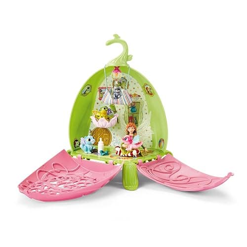 SCHLEICH Bayala - 19 PC Fairy Marween's Animal Playschool Playset - Foldable Flower Playhouse with Fairy, 3 Baby Dragon Toys, Reusable Stickers and Accessories - Fantasy Toys for Kids 5+ | 42520 - Image 1