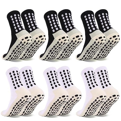 Barrlves 6 Pairs Grip Soccer Socks Colorful Non Slip Sports Football Basketball Hospital Yoga Socks for Men Women - Image 1