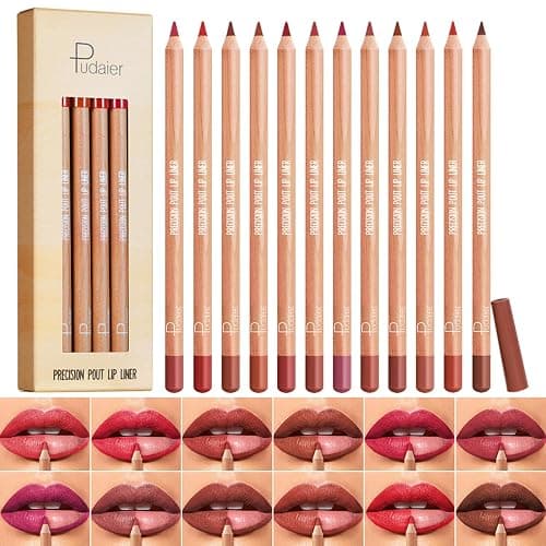 KIMIEYE 12 Colors Lip Liner Set, Matte Finish Series Lip Liners Pen, Set A | for Women, Long Lasting Waterproof Smooth High Pigmented Lip Pencil for Daily Makeup - Image 1