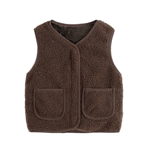 AIMAOMI Kids Fleece Sherpa Vest, Lightweight Sleeveless Zipper Jacket Fall Winter Warm Outerwear Coat for Boys Girls - Image 1