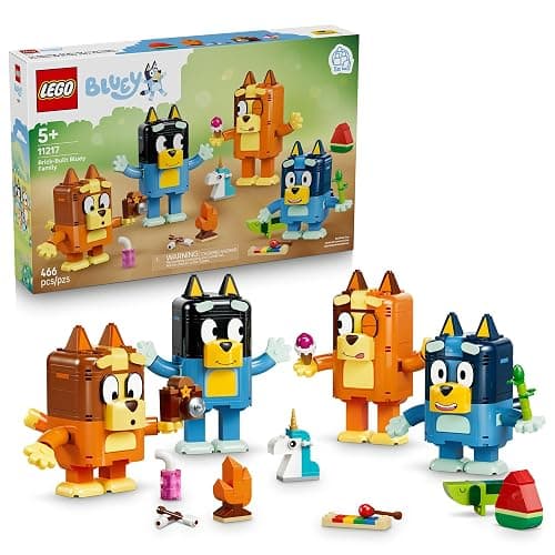 LEGO Bluey Brick-Built Bluey Family - Building Toy for Girls & Boys, Ages 5+ - Figures for Play or Display - Kids Bedroom or Desk Decor - Gift for Birthdays - 11217 - Image 1