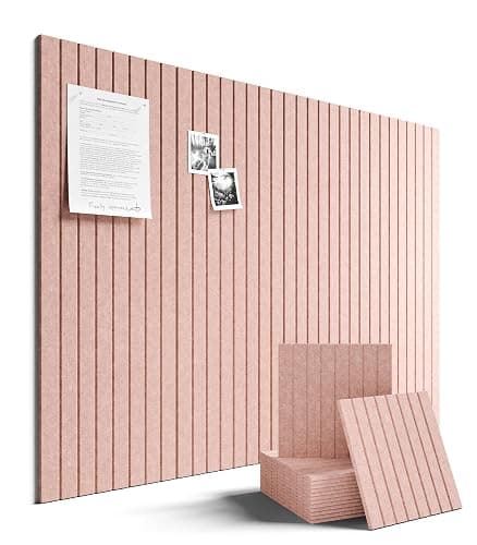Fluxynara 48" x 36" Large Felt Bulletin Board, Pink | 12 Pack Cork Board Alternative with 60 Safe Adhesive Tabs, Pin Boards for Wall Decor, Home, Office, Classroom,Dorm - Image 1