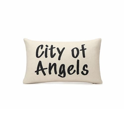 TwoDays Stockholm City of Angels Pillow Cover - Modern Style Chic Room Decor, Trendy Word Print Throw Pillow for Apartment & Dorm, Luxury Fashion Aesthetic Case for Home Bedroom - Image 1
