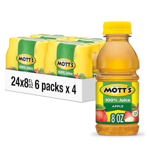 Mott's 100% Original Apple Juice, 8 Fl Oz Bottles, 24 Count (4 Packs Of 6), 2 Servings Of Fruit, 100% Fruit Juice, Gluten-free, Caffeine-free, Kosher, Contains No Artificial Colors Or Sweeteners - Image 1