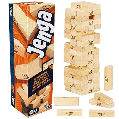 Official Hasbro Games Jenga Game | Digital Die for 6 More Ways to Play | Original Wood Block Game | Stacking Tower | Ages 6+ | 1+ Players | Party Games | Kids - Image 1