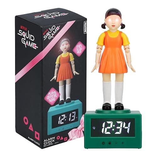 Squid Game Doll Alarm Clock - Officially Netflix Licensed Light, Kids Bedroom Accessories & Decor | Paladone - Image 1