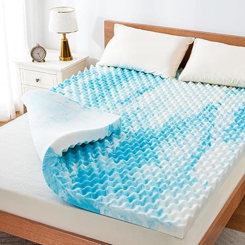 Marsail Full Size 3-inch Egg Crate Memory Foam, Mattress Topper with Infused Cooling Gel for Sleeper Sofa, RV, Camper, CertiPUR-US Certified - Image 1
