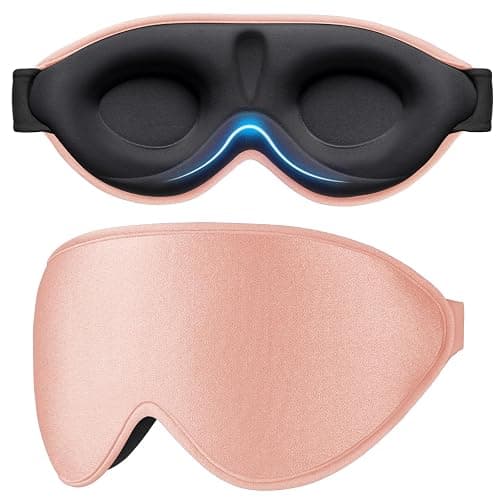Gritin Light Blocking Sleep Masks for Men & Women-Zero Pressure Sleeping Eye Mask -3D Ergonomic Design Eye Movement and Eyelash Friendly, Ultra Comfortable Blindfold for Sleeping- Gray Pink - Image 1