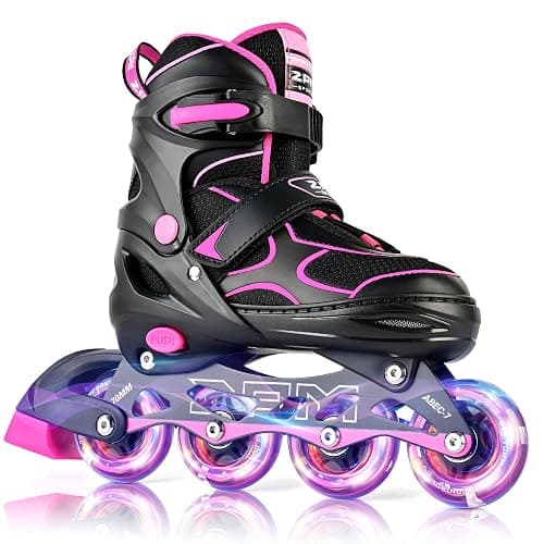 2PM SPORTS Inline Skates for Kids Girls Boys Ages 5-8 8-12 4-6 6-12 with Light Up Wheels, Adjustable Kids Roller Skates Blades for Adults Men Women Beginners Youths - Image 1