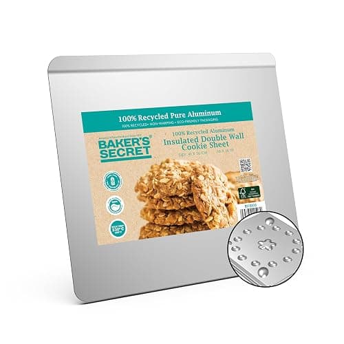 Baker's Secret Pure Aluminum Insulated 16" Cookie Sheet Commercial Grade, 100% Recycled Alu Cookie Sheet Extra Thick - The Natural Aluminum Collection - Image 1