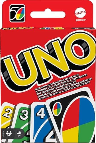 UNO - Classic Colour & Number Matching Card Game - 112 Cards - Customizable & Erasable Wild - Special Action Cards Included - Gift for Kids 7+, W2087 - Image 1
