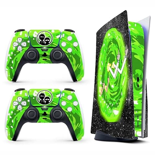 Skin Sticker for Game Console 5 Cover - Funny Portal, Compatible with Both Disc Edition & Digital Edition (not Slim Ver) - 2 Controller Skins & Console Skin - No Bubble, Full Protection, Removable - Image 1