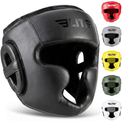 Elite Sports Boxing Headgear Men, Boxing Head Guard Sparring Gear, MMA Headgear Kickboxing Muay Thai Training Helmet, Protective Fighting Gear, Adjustable Face Protection - Image 1