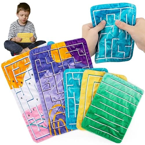 5 Pcs Marble Maze Mat Sensory Fidget Stress Relief Toys,Sensory Mat Anxiety Calming Toys,Tactile Sensory Toys for Kids Adults Teens Autism with Special Needs School Classroom Home Supplies,2 Sizes - Image 1