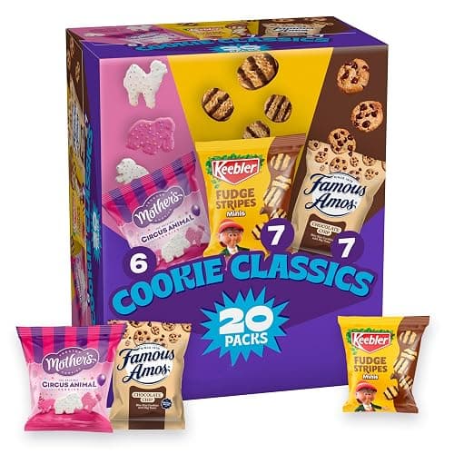 Assorted Cookie Classics Variety Pack - Mother’s Circus, Keebler Fudge Stripes & Famous Amos, 20 Pouch Box, 20 oz - Image 1