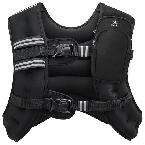ZELUS Weighted Vest, 6lb/8lb/12lb/16lb/20lb/25lb/30lb Weight Vest with Reflective Stripe for Workout, Strength Training, Running, Fitness, Muscle Building, Weight Loss, Weightlifting - Image 1