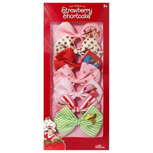 LUV HER Strawberry Shortcake Alligator Hair Clips for Kids โ 7-Pack Non-Slip 4-Inch Hair Bows โ Girls Hair Accessories with Sweet Character Prints โ Ages 3+ โ Non-Toxic Material - Image 1
