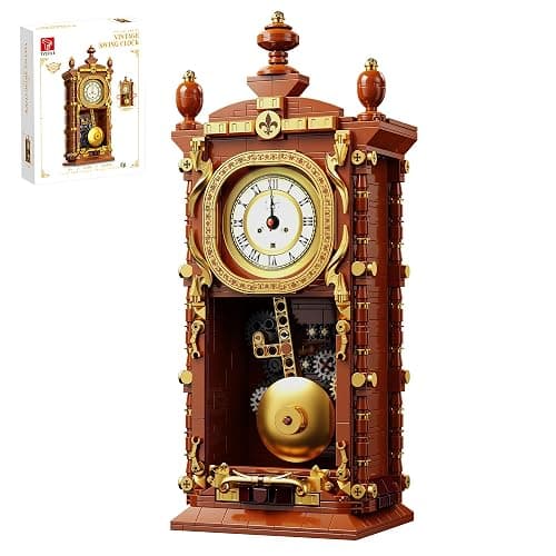 TYCOLE Vintage Pendulum Clock Building Toy, Real Working Clock Set | Technic-style gears, a real working clock, and elegant home decor in one STEM toy for kids 6+ and adults to build and display - Image 1