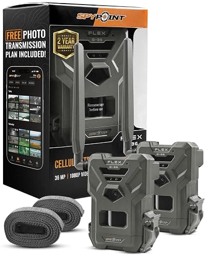 SPYPOINT Flex G-36 Twin Pack Cellular Trail Camera, 36MP Photos and 1080p Videos with Sound, GPS Enabled, Dual-Sim LTE Connectivity, 100' Flash & Detection Range, Responsive Trigger up to .3S - Image 1