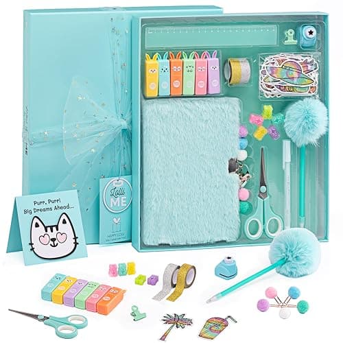 Happy LolliME Mint DIY Journal Kit for Girls – 300+ Pieces! Lockable Fuzzy Diary, Markers, Stickers & Empowering Pages – Gift Box for Tweens & Teens – Creative Journaling Set - Image 1
