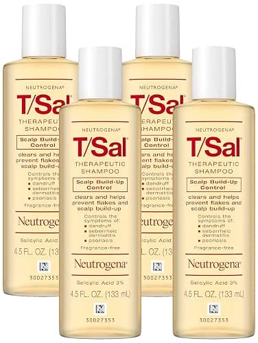 Neutrogena T/Sal Therapeutic Shampoo for Scalp Build-Up Control with Salicylic Acid, Scalp Treatment for Dandruff, Scalp Psoriasis & Seborrheic Dermatitis Relief, 4.5 fl. oz (Pack of 4) - Image 1