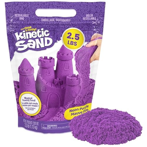 Kinetic Sand, 2.5lbs Purple Play Sand, Amazon Exclusive, Moldable Sensory Toys for Kids, Resealable Bag (Packaging May Vary), for Ages 3 and up - Image 1