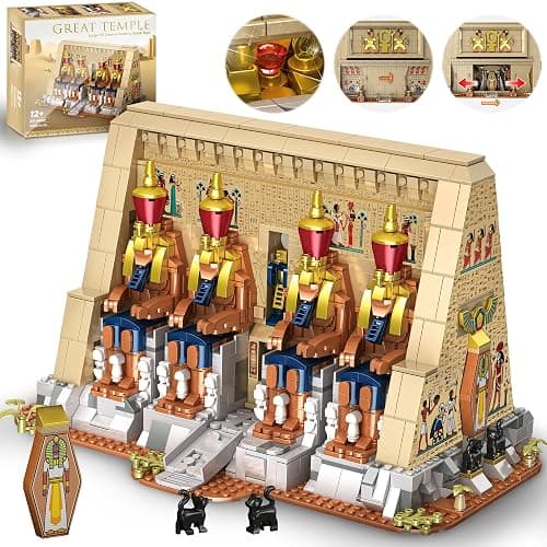 SpblastB Temple Building Set for Adults, Egyptian Architecture Building Blocks with Hidden Mechanisms, Famous Landmark Collection Home Décor Model Building Kit, 2666Pcs - Image 1