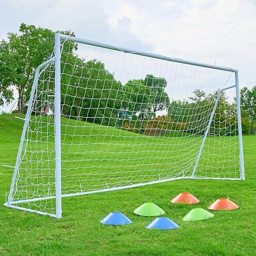 Soccer Goal 12×6, 8×6 and 6×4 FT Soccer Goals for Backyard, 2"Diameter Steel Soccer Goal for Kids and Adults Large soccer goal Powder Coated Galvanized Steel Post With Soccer Target Net for Training - Image 1