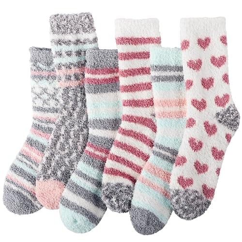 HIALTODAY Winter Fuzzy Socks Womens Cozy Fluffy Warm Socks for Women Mom,Birthday Christmas Gifts for Her - Image 1