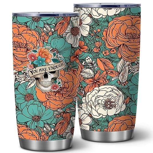 Motivational Inspirational You are Enough 20oz Insulated Tumbler Gift for Her Coffee Mug Stainless Steel Vacuum Insulated Double Wall Travel Cup with Lid Birthday Gifts for Women(Pack of 1) - Image 1