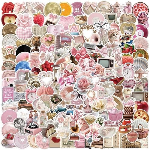 230pcs Coquette Stickers Cute Vinyl Laptop Waterproof Aesthetic Pink Pack for Girls Water Bottles Laptop Computer Phone Guitar (230pcs Coquette Stickers) - Image 1
