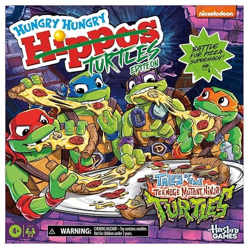 Hungry Hungry Hippos: Teenage Mutant Ninja Turtles Edition Game | Ages 4 and Up | 2 to 4 Players | Kids Board Games | Gifts for Preschoolers (Amazon Exclusive) - Image 1