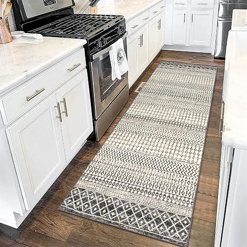 Nailttos Moroccan Washable Runner Rug, 2x6 Ultra Soft Non-Slip Vintage Boho Hallway Kitchen Runner Rug Floor Carpet for Bedroom Bathroom Laundry Living Room - Image 1