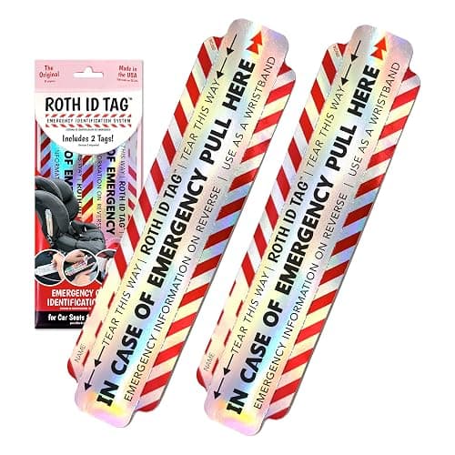 Original ROTH ID TAG™ Kit | Emergency Contact Identification System for Car Seats, Red, White, Black - Image 1