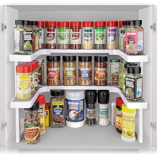 Spicy Shelf Deluxe - Expandable 2 Tiered Spice Rack Organizer for Cabinet & Pantry - Kitchen Seasoning Organizer - Cabinet Spice Racks for Inside Cabinets - Deluxe - Image 1