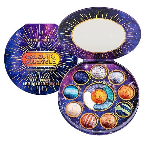 Tintark Galactic Assemble Eyeshadow Palette Solar-System Inspired | 14 Celestial Shades, Sculptural 3D Planet Powder, Wet-Powder Creamy & Glitter Finishes, Built-In Mirror Galaxy Makeup Palette - Image 1
