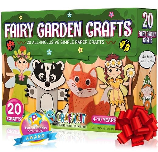Craftikit® 20 Award-Winning Fairy Garden Crafts for Kids - 20 All-Inclusive Fun Paper Toddler Crafts, Fairy Garden Kit for Kids Ages 3-10 - Image 1