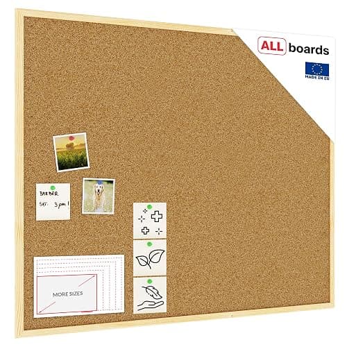 ALLboards Cork Board with Wooden Frame 100x80cm(1000x800mm), Corkboard Bulletin Board Notice Board - Image 1