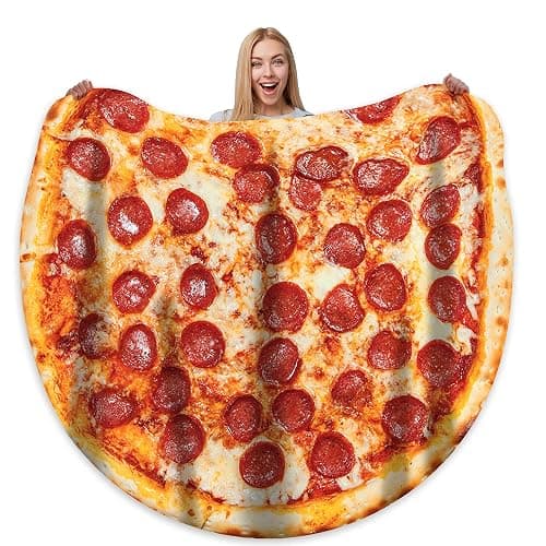 Bcareself Pizza Blanket Adult Kdis Size Double Sided Funny Realistic Food Personalized Throw Blanket Novelty Gift for Everyone 300 GSM Soft Flannel 60 inches Red - Image 1