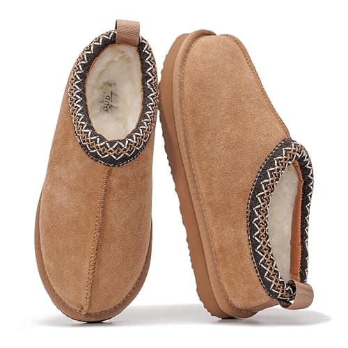 Project Cloud 100% Genuine Leather Womens Slippers with Genuine Australian Shearling Fur Lining Slippers for Women - Non-Slip EVA with Memory Foam Fuzzy Slippers Women Footwear (Nerita) - Image 1
