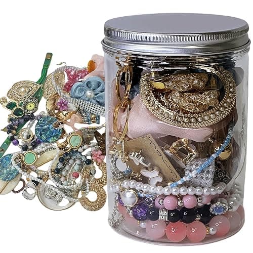 Mystery Jewelry Jar for Women, Gothic Witchy Jewelry Gift Set(Goth Boho Mixed Punk Everyday Necklaces,Earrings, Rings,Bracelets/Bangles),Valentines Day Gifts,Unique Alternative Fashion Romantic Present for Her - Image 1