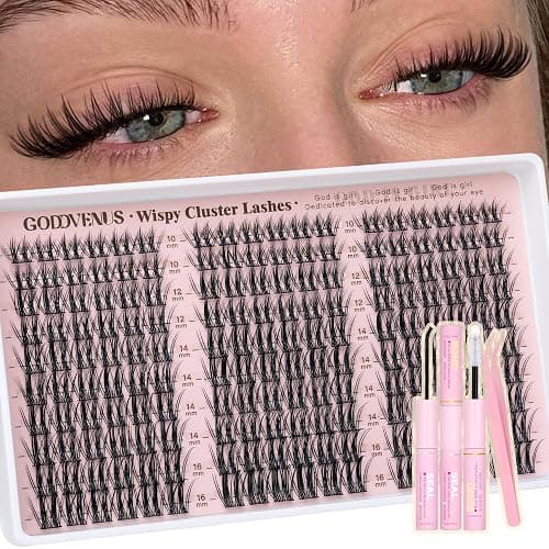 Manga Lash Clusters Kit Natural Wispy Cluster Eyelash Extensions Kit 180 Pcs Fairy C Curl Cluster Lashes 10-16mm Fluffy Lash Extensions Kit Anime Cosplay No Plastic Feel Individual Lash - Image 1