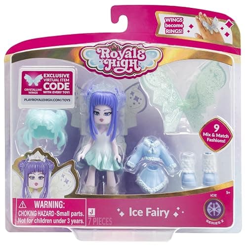 Royale High 3” Ice Fairy Fashion Doll - 1 Figure with 9 Fashion Accessories - Virtual Item Code Included - Series 2 - Ages 5+ - Image 1