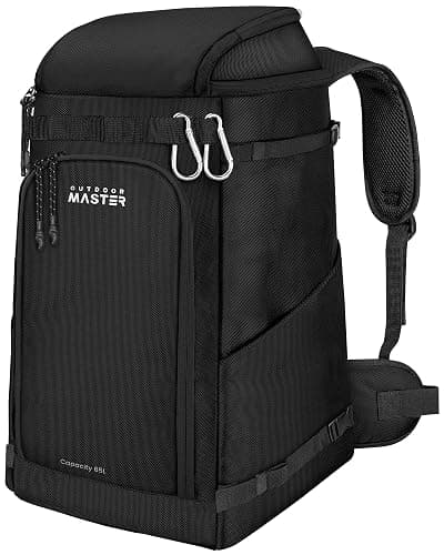OutdoorMaster Ski Boot Bag, 65L Snowboard Boots Travel Backpack for Helmet, Ski Shoes, Goggles, Gloves and Accessories, Waterproof Exterior & Bottom - Image 1