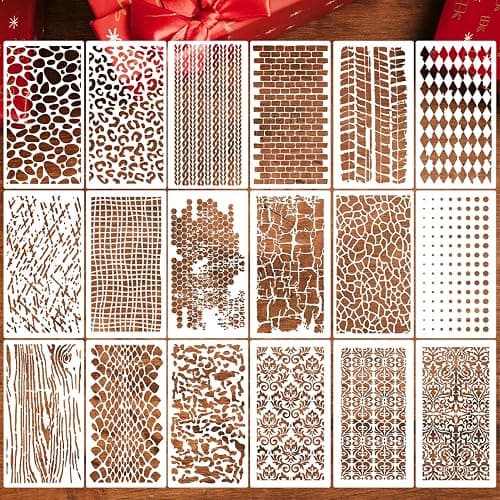 Stencils for Crafts Reusable Texture Stencils for Painting Background Stencil Drawing Templates for Wood Canvas Furniture Scrapbooking - Image 1